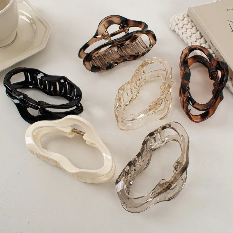 Amber Glow Hair Claw Clips