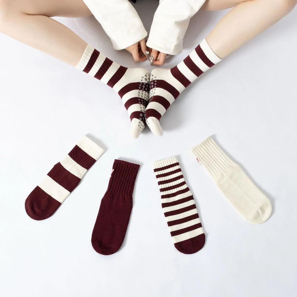 Crimson Berry Stripe Socks