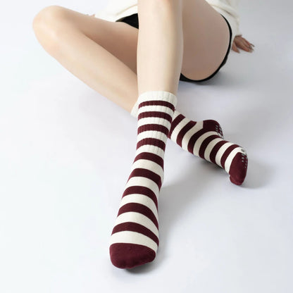 Crimson Berry Stripe Socks